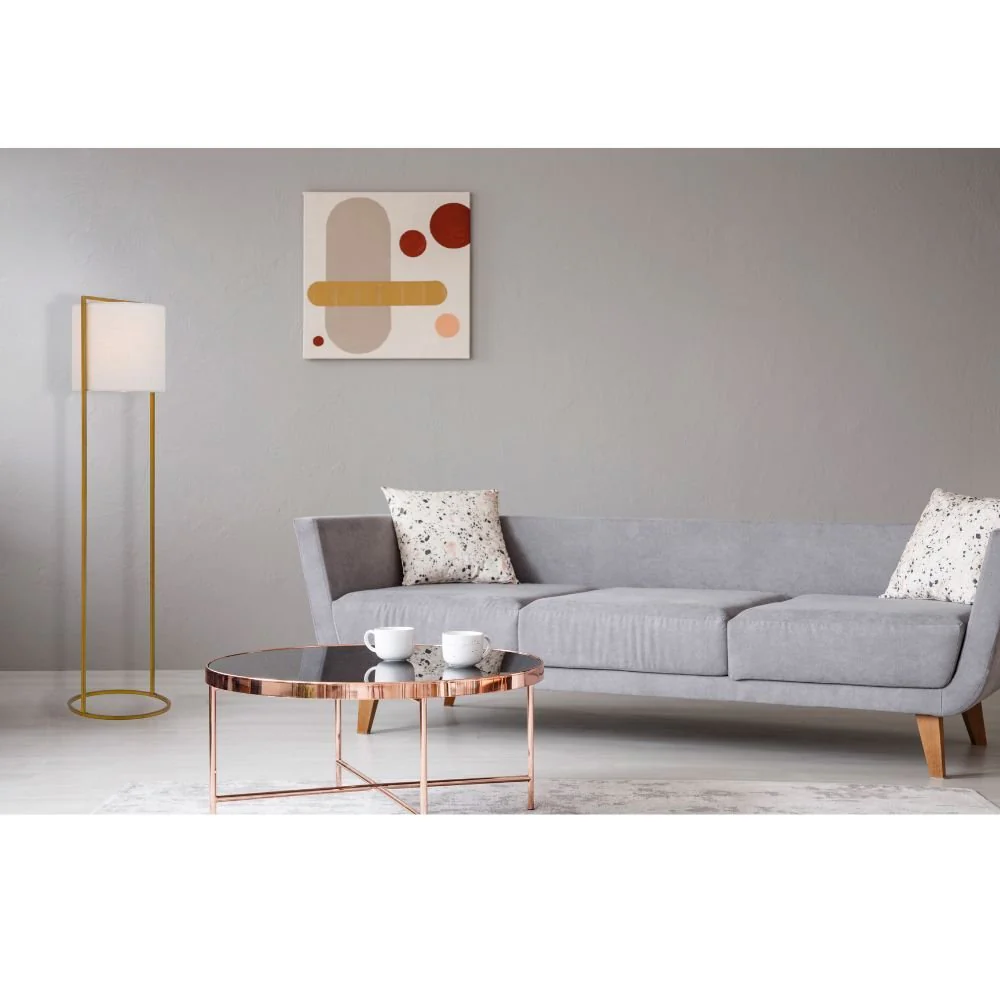 Telbix LOFTUS - Modern-Industrial Boxed Iron & Linen Floor Lamp - Image 7