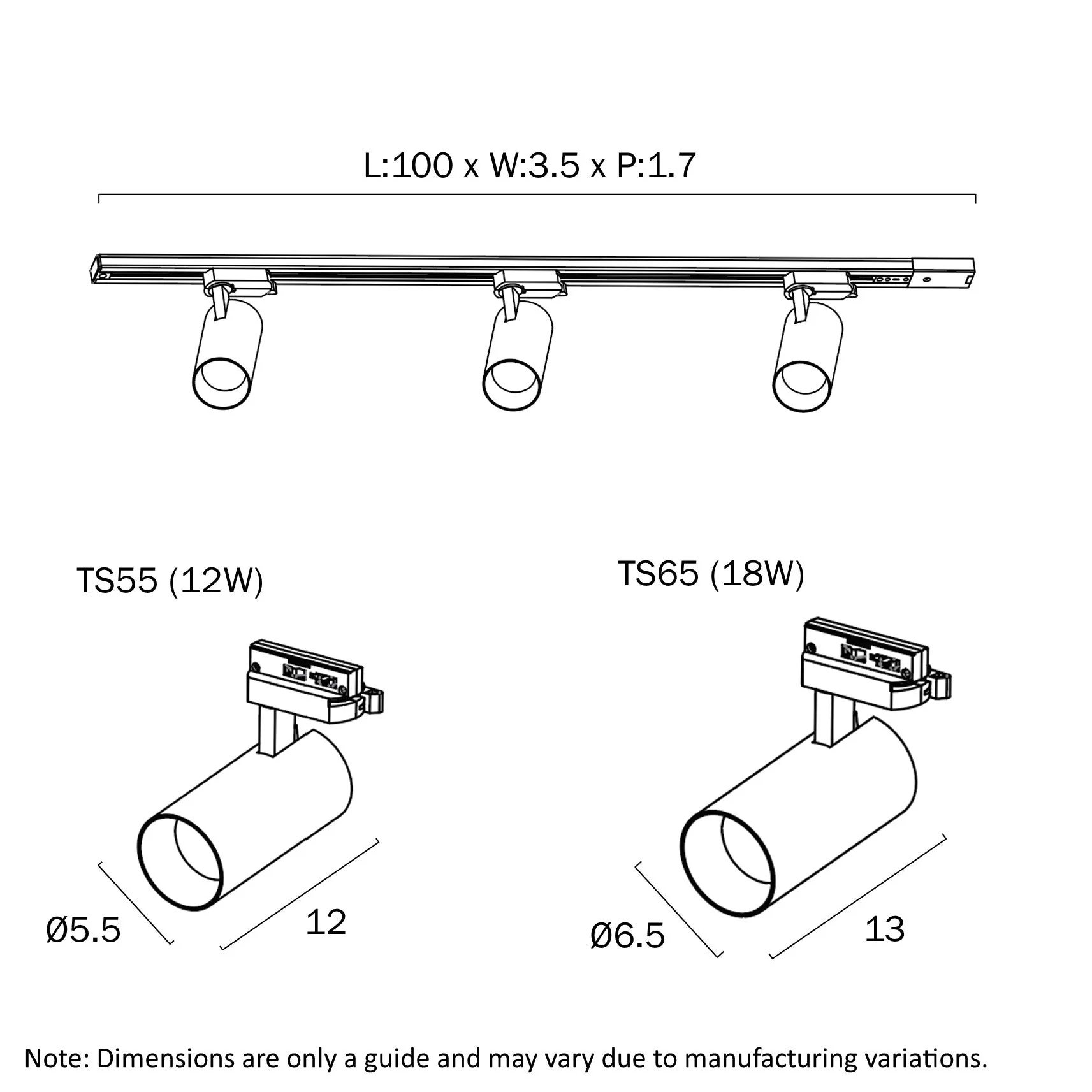 Telbix LOGIK TRACK LIGHT 12W LOGIK TS55.3-BK - Image 3