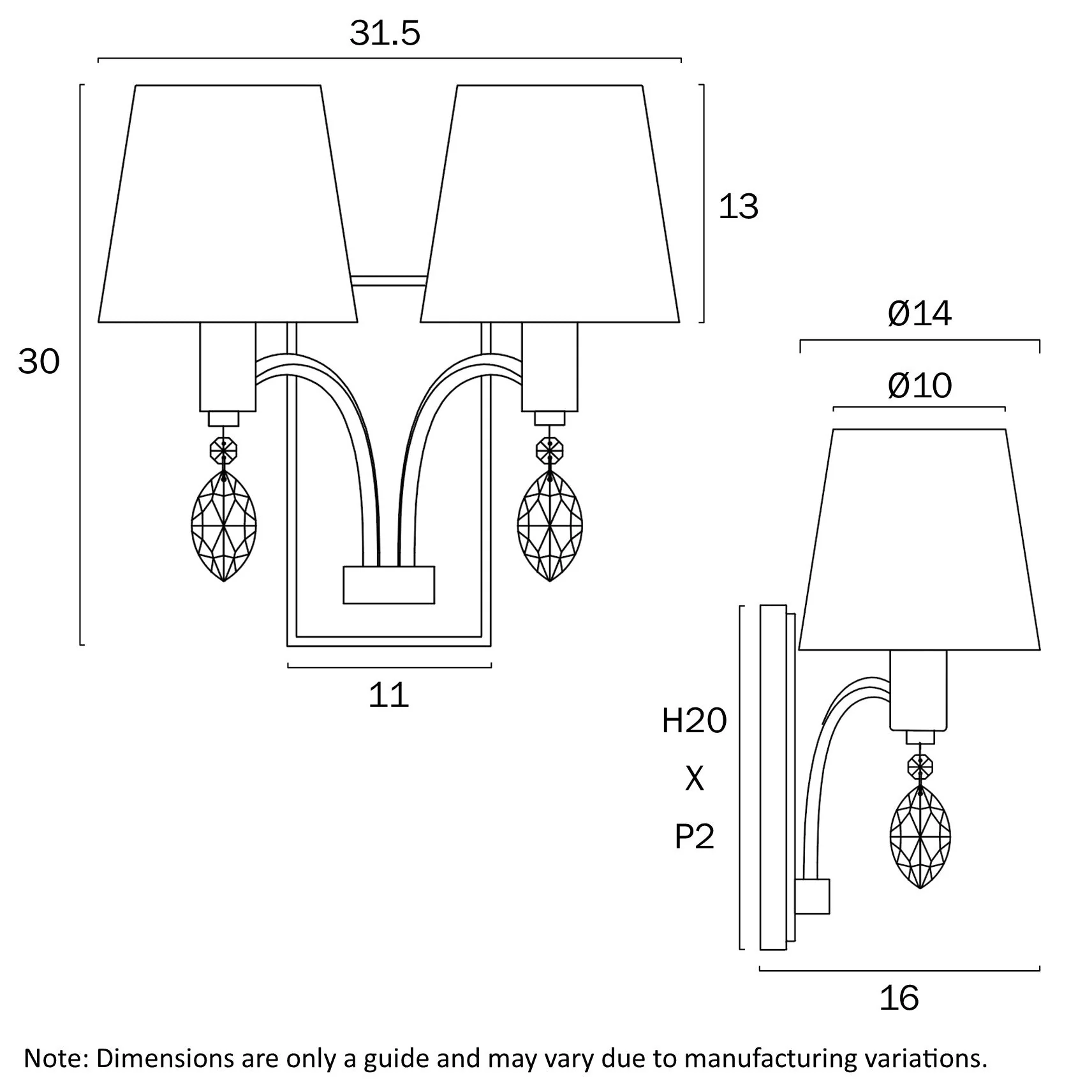 Telbix MALVERN 2 WALL LIGHT - Image 4