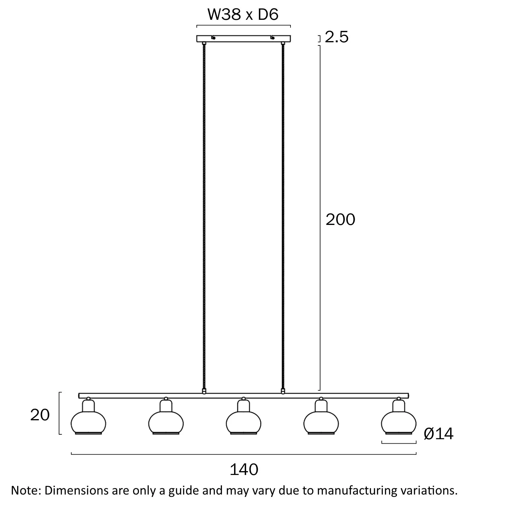Telbix Marbell 5 Light Pendant - Image 14