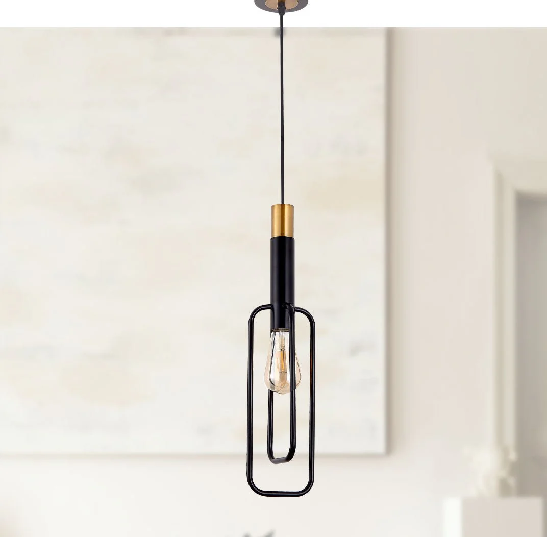 Telbix Marvin 1 Lt Pendant Square- Black Gold