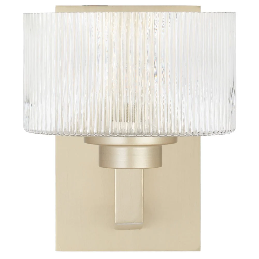 Telbix Moreno II Wall Light with Ribbed Glass Shades Available in Antique Gold, Black & Antique Silver - Image 4