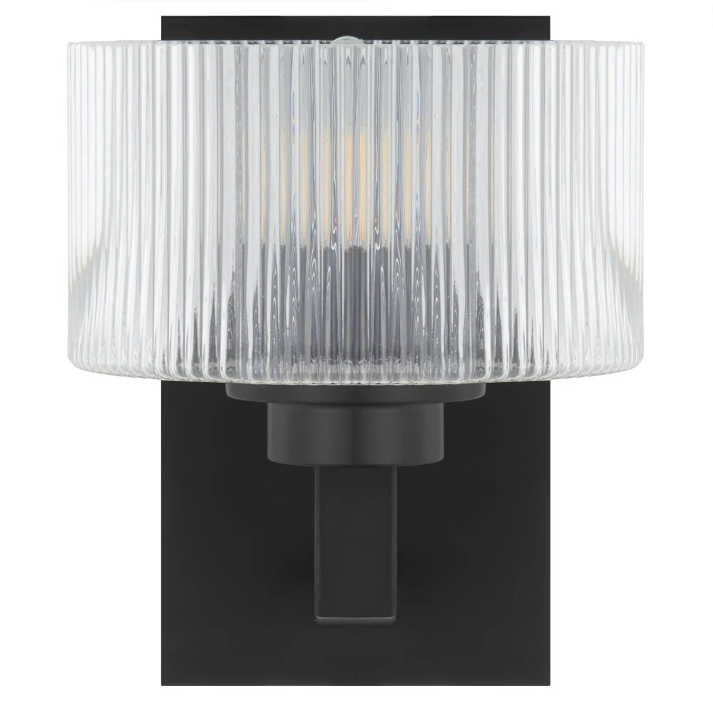 Telbix Moreno II Wall Light with Ribbed Glass Shades Available in Antique Gold, Black & Antique Silver - Image 7