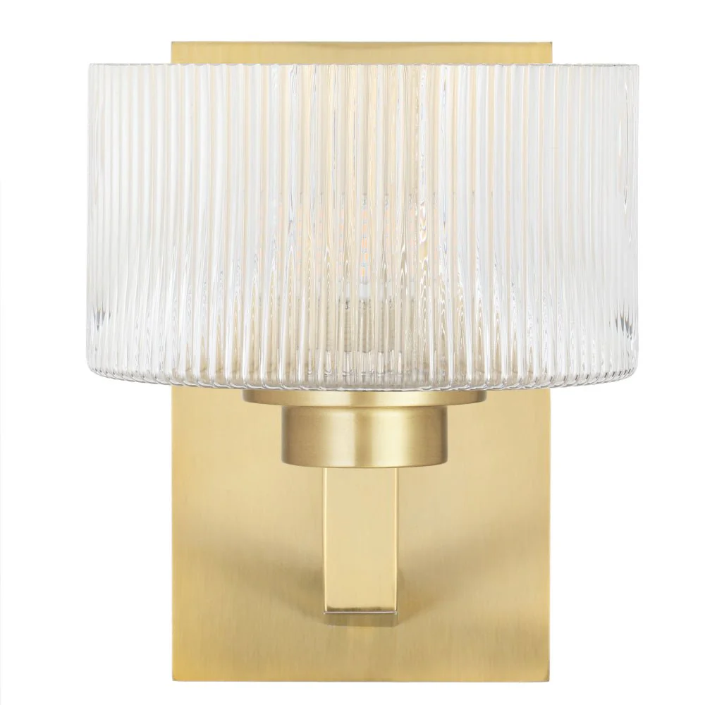 Telbix Moreno II Wall Light with Ribbed Glass Shades Available in Antique Gold, Black & Antique Silver - Image 9