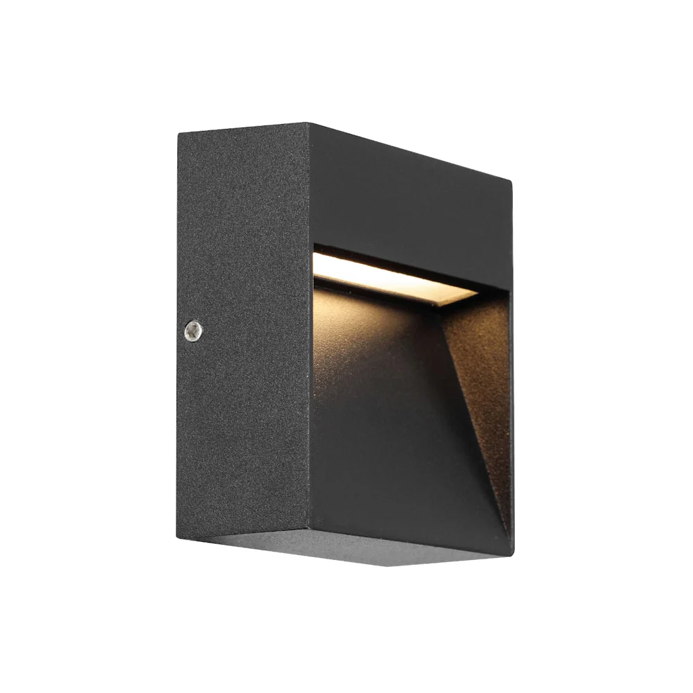 Telbix Musan Round and Square LED Step Wall Light in Black