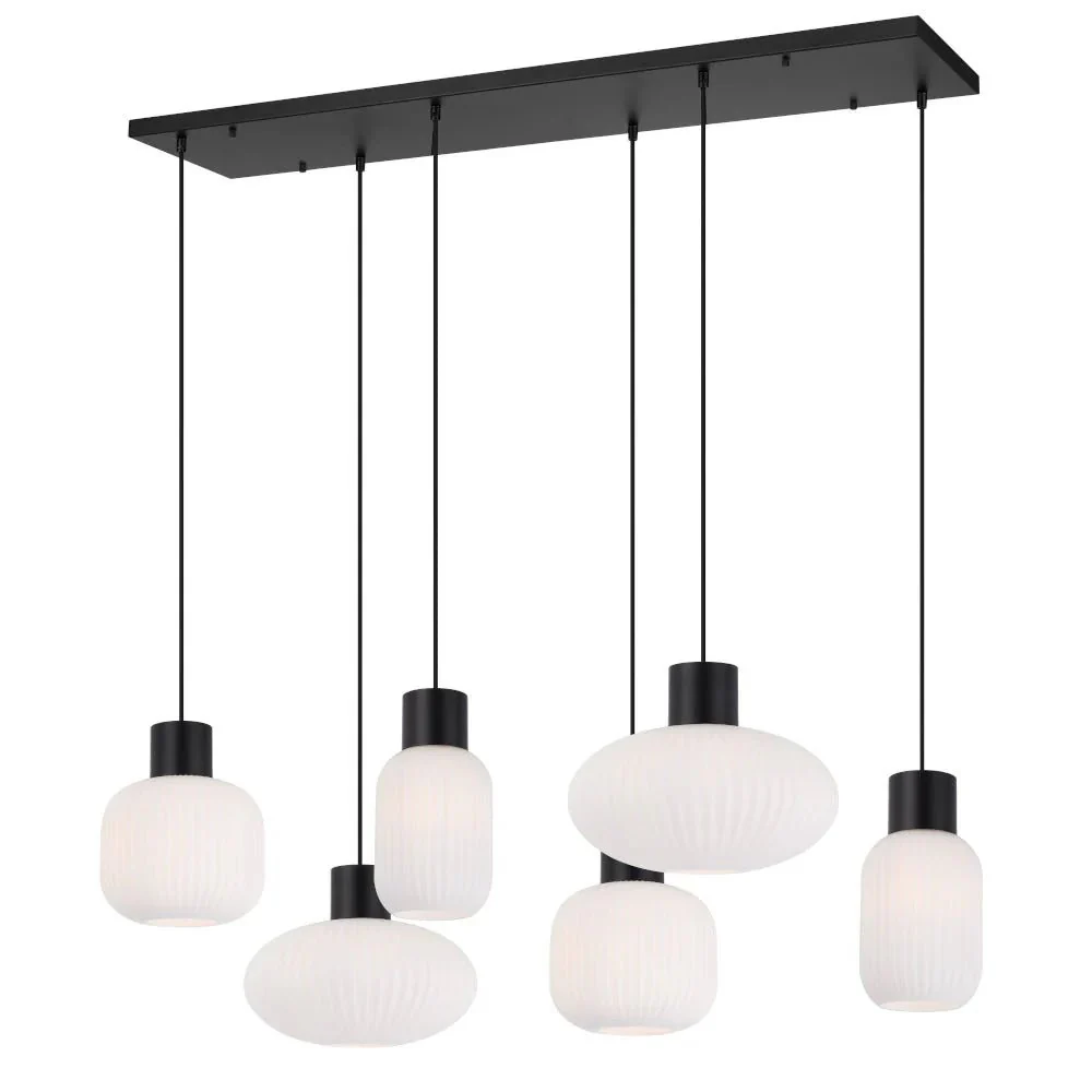 Telbix Nori 6 Lights Pendant - Black Opal Matt
