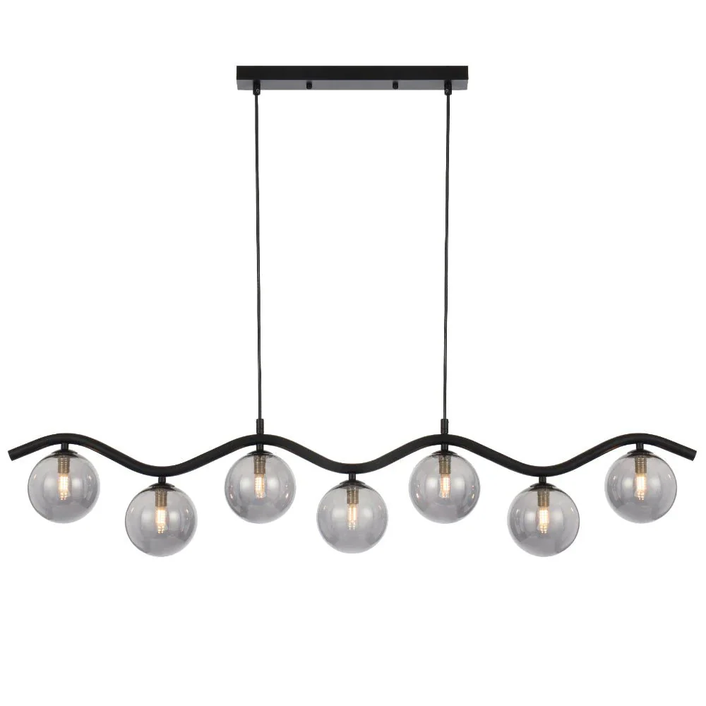 Telbix Orton 7 Light Pendant Black - Image 2