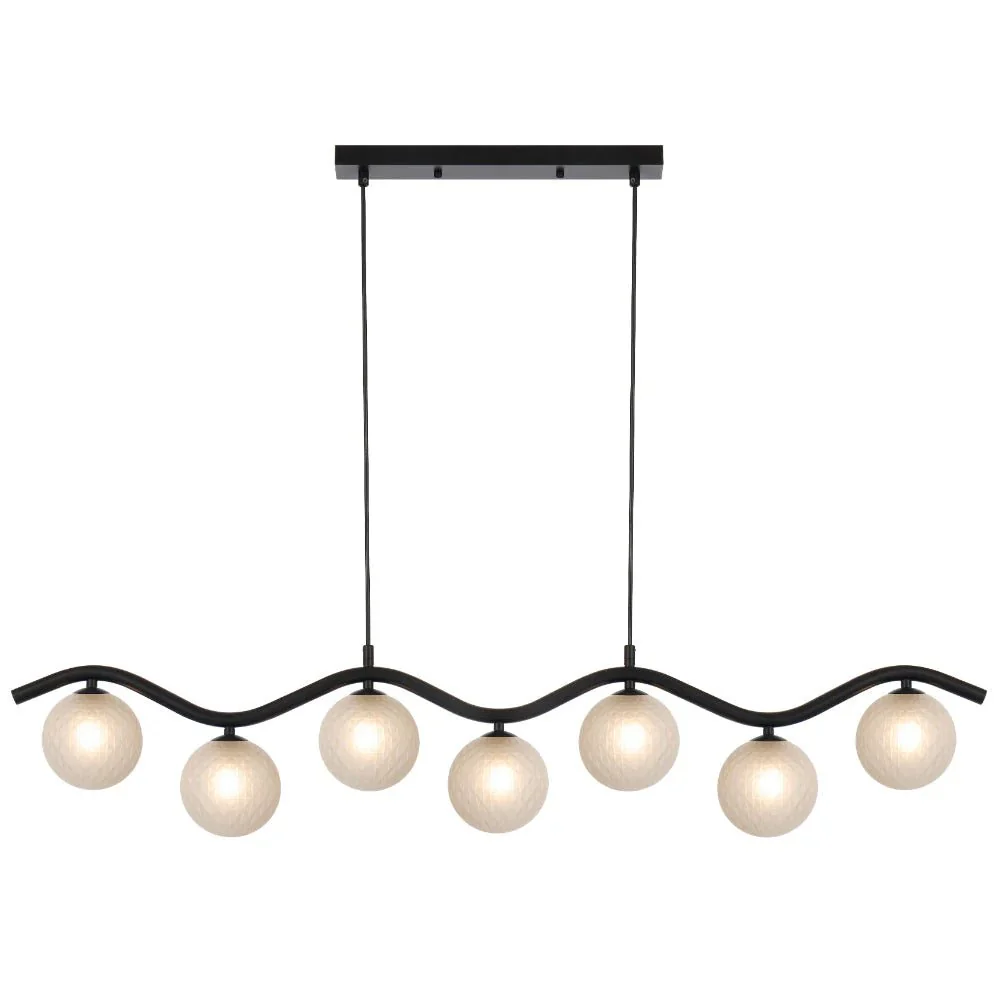 Telbix Orton 7 Light Pendant Black - Image 4