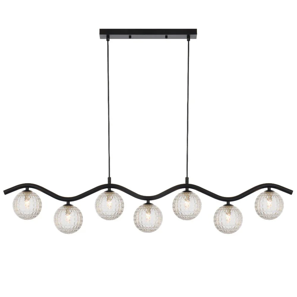 Telbix Orton 7 Light Pendant Black - Image 5