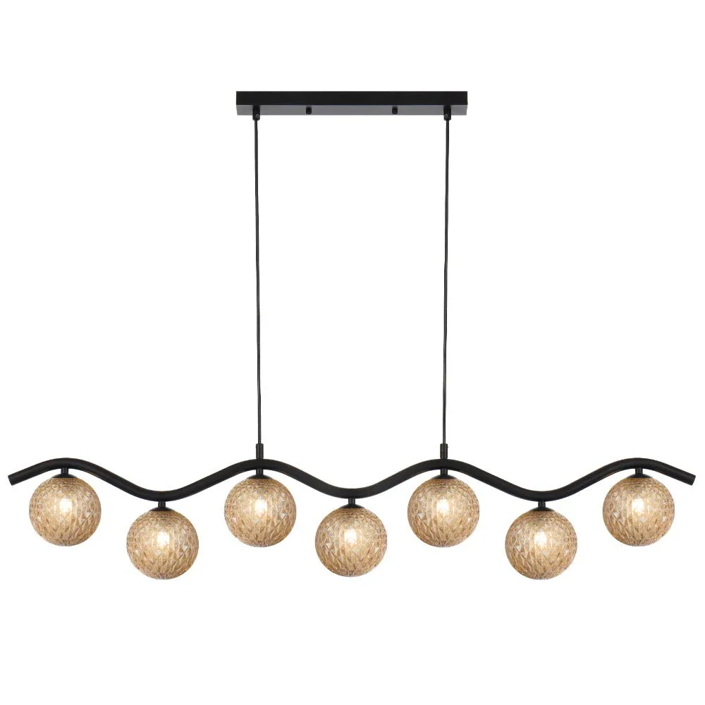 Telbix Orton 7 Light Pendant Black - Image 6