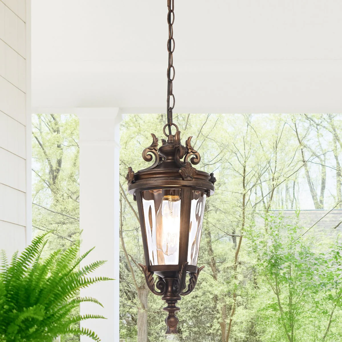 Telbix Pedral Outdoor Pendant Light in Bronze & Black | 18cm & 23cm - Image 5