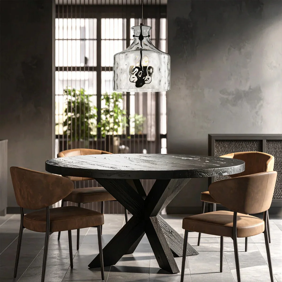 Telbix Perron 4 Light Pendant in Nickel, Black and Antique Gold - Image 8
