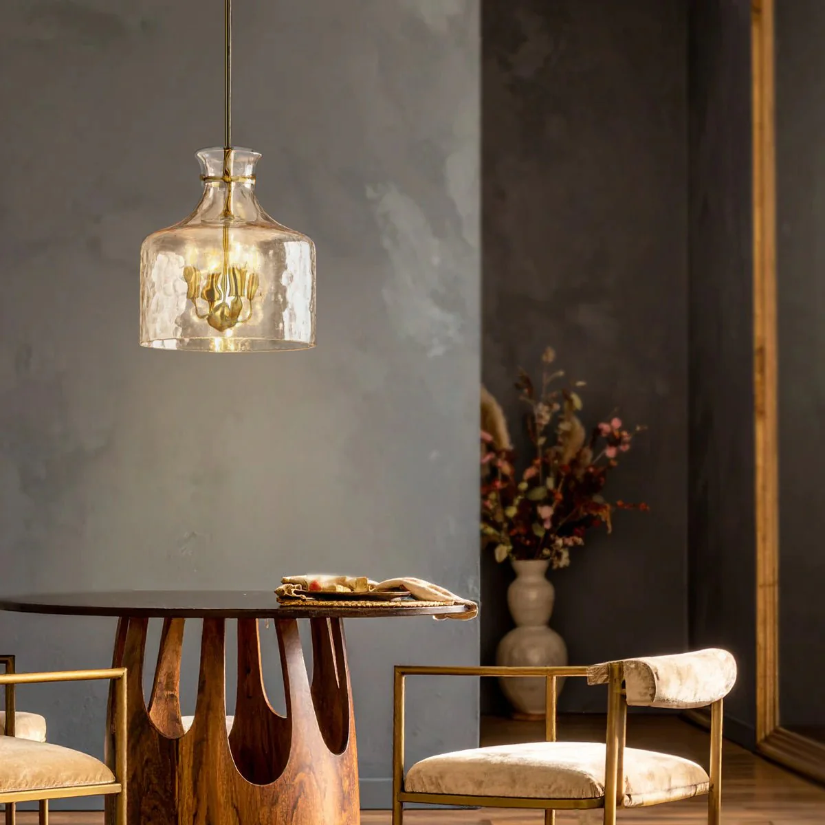 Telbix Perron 4 Light Pendant in Nickel, Black and Antique Gold - Image 9
