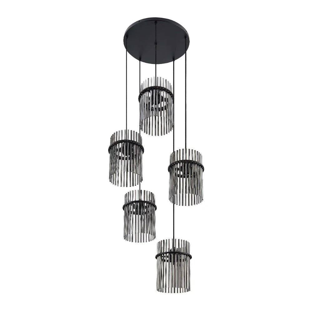 Telbix Quilo 5 Light Pendant- Black - Image 3