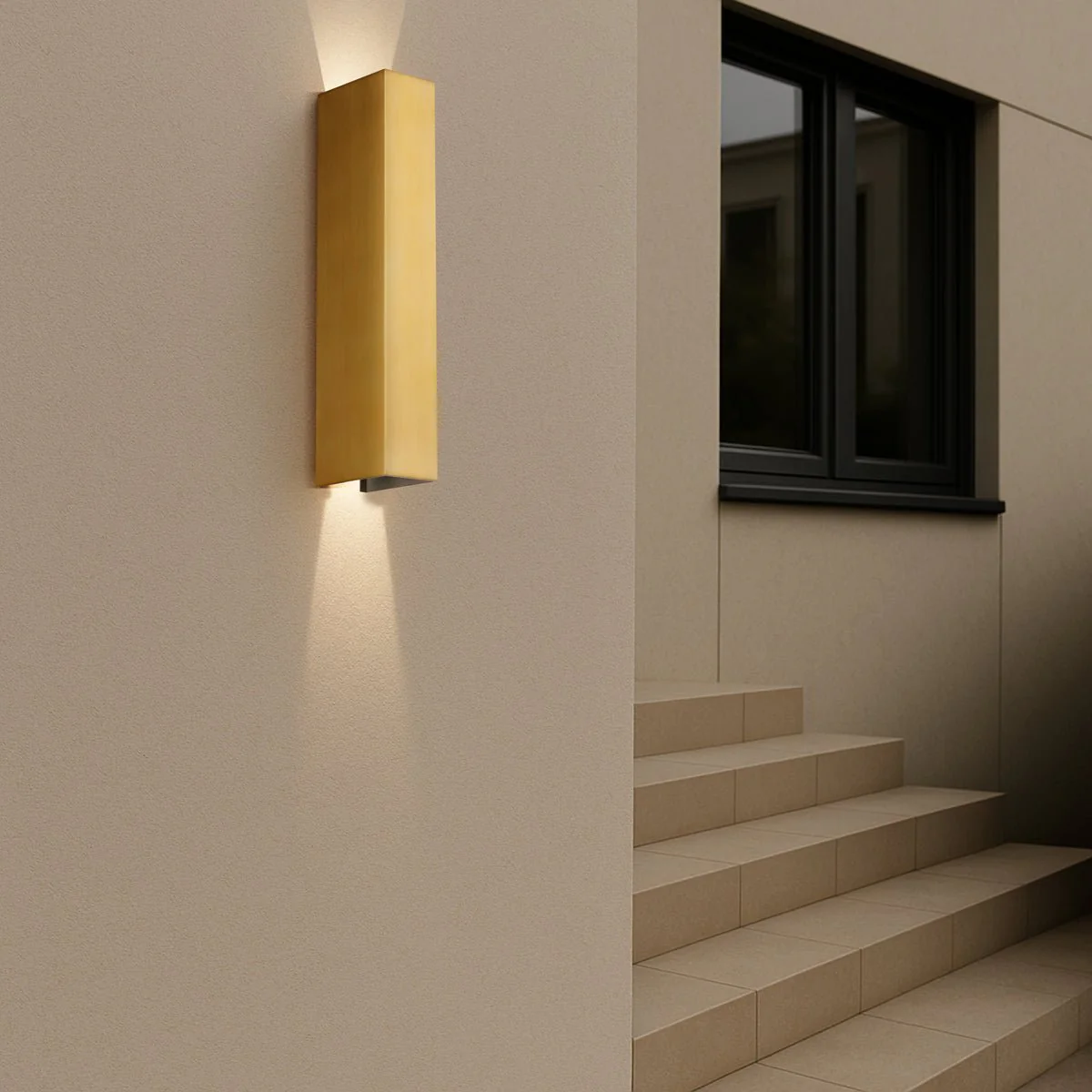 Telbix Ryland Exterior LED Up / Down Wall Light in Brass, Black and Rust - Image 4