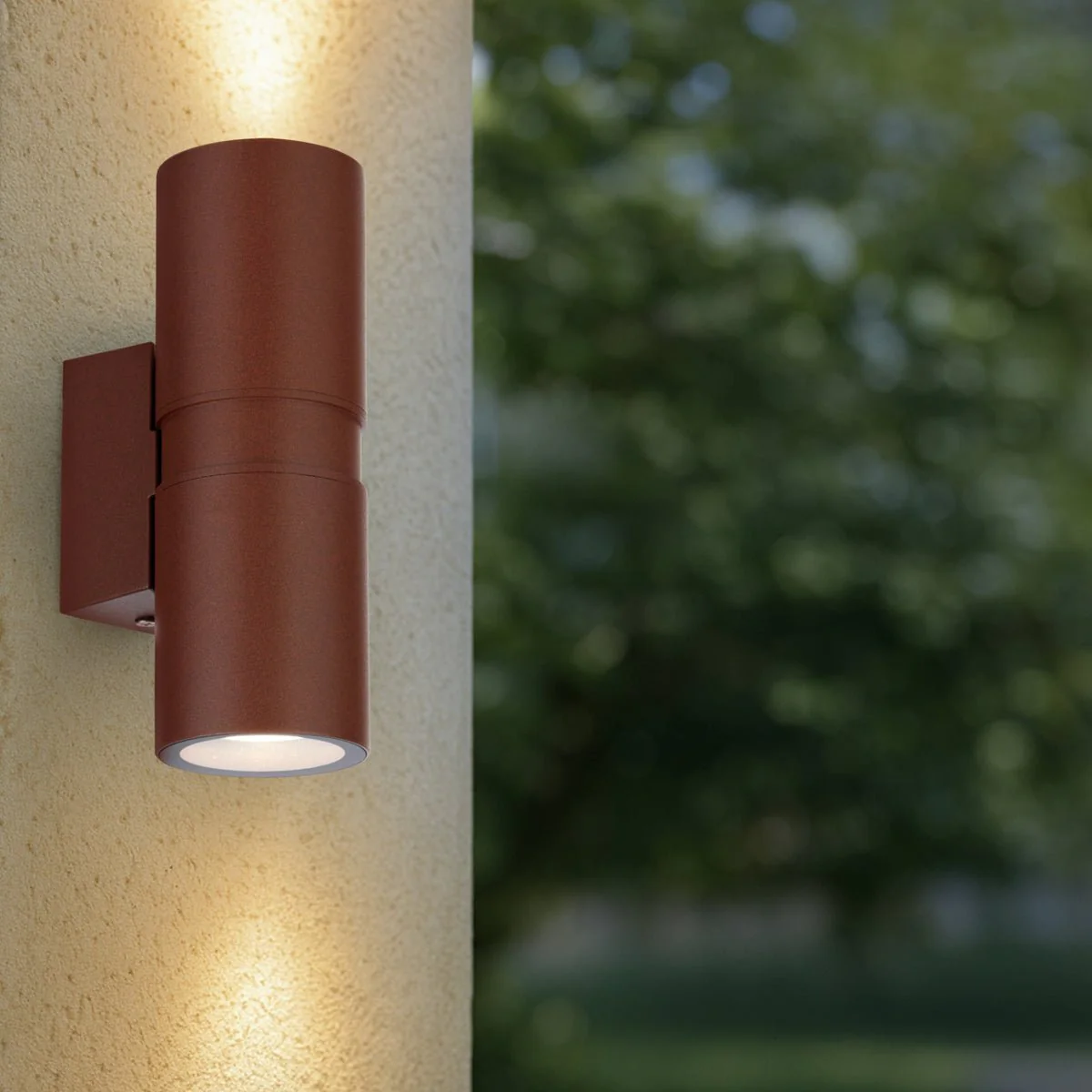 Telbix Sarnel Exterior Up/Down Wall Light in Rust or Brass - Image 8