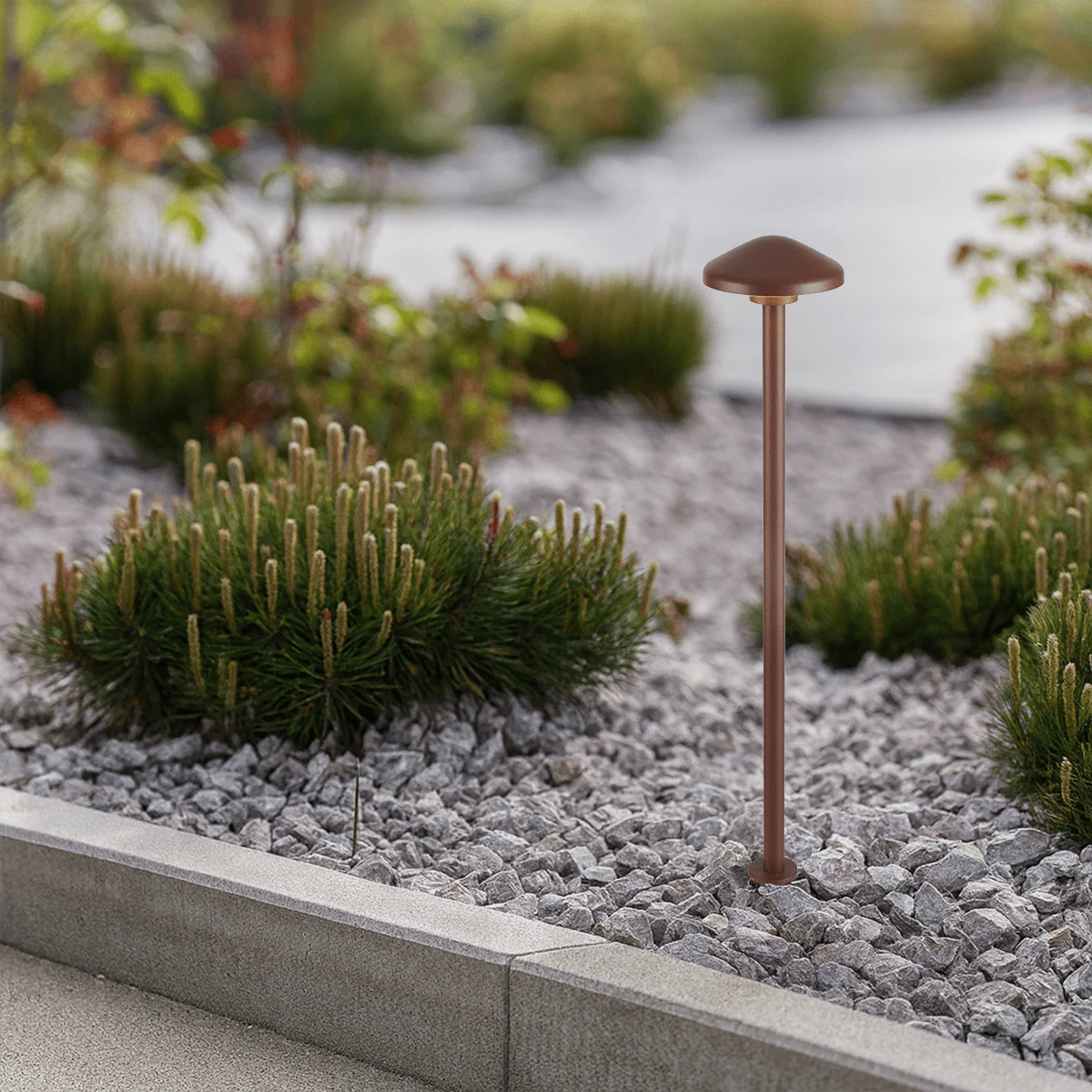Telbix Scape Post Light in Verde Green, Black and Corten - Image 7