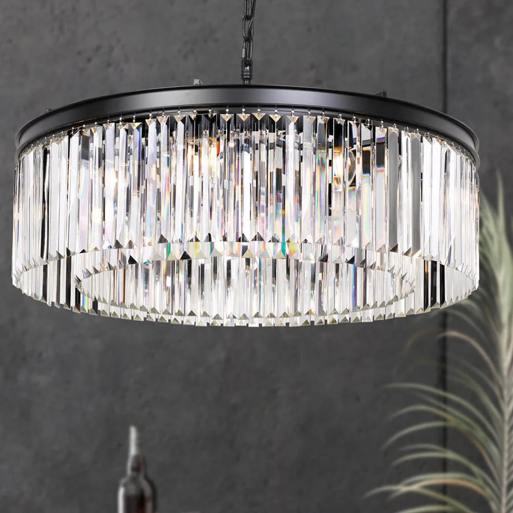 Telbix Serene 8 Lights Pendant - Black - Image 2