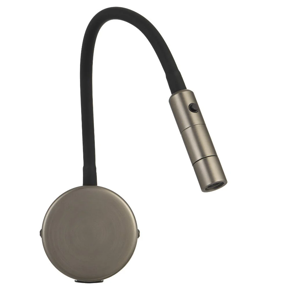 Telbix Solio LED Interior Wall Light with Flexible Arm and Head in Black, Nickel, White & Antique Brass - Image 10
