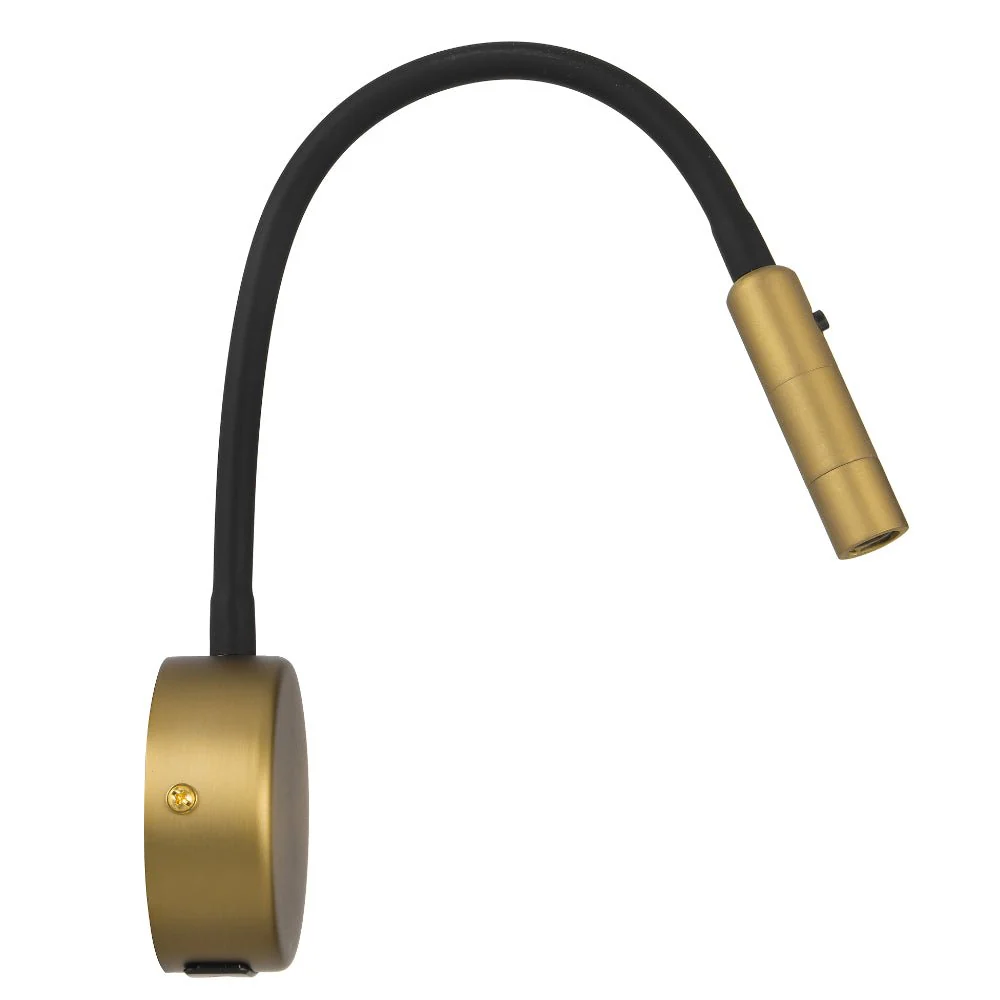 Telbix Solio LED Interior Wall Light with Flexible Arm and Head in Black, Nickel, White & Antique Brass - Image 13