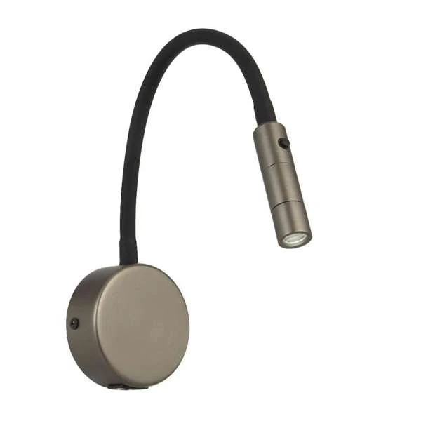 Telbix Solio LED Interior Wall Light with Flexible Arm and Head in Black, Nickel, White & Antique Brass - Image 3