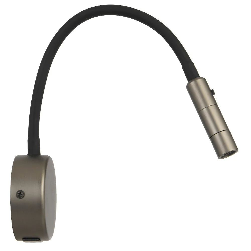 Telbix Solio LED Interior Wall Light with Flexible Arm and Head in Black, Nickel, White & Antique Brass - Image 9
