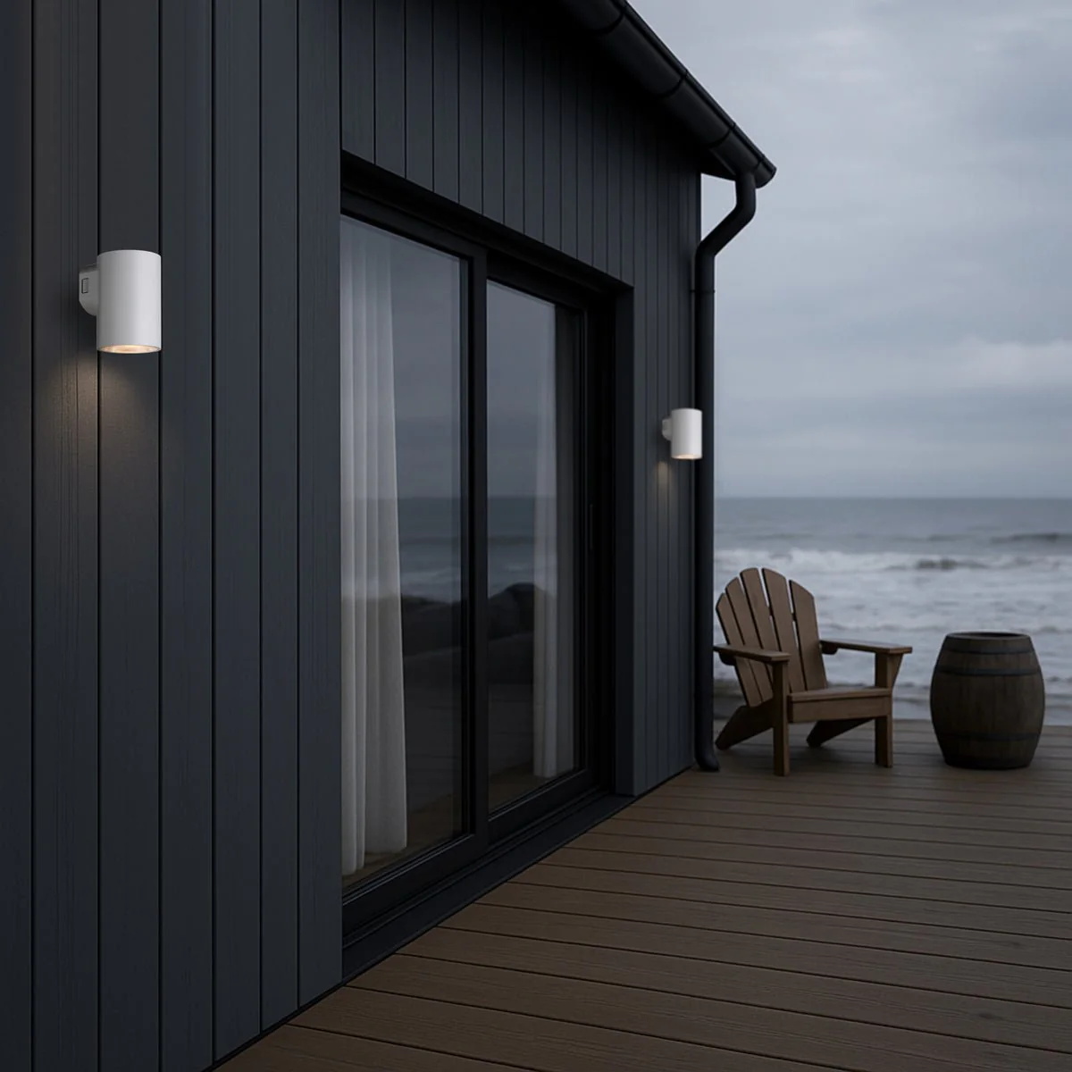 Telbix Stina 1 Light Exterior 9W LED Wall Light in Black or White - Image 8
