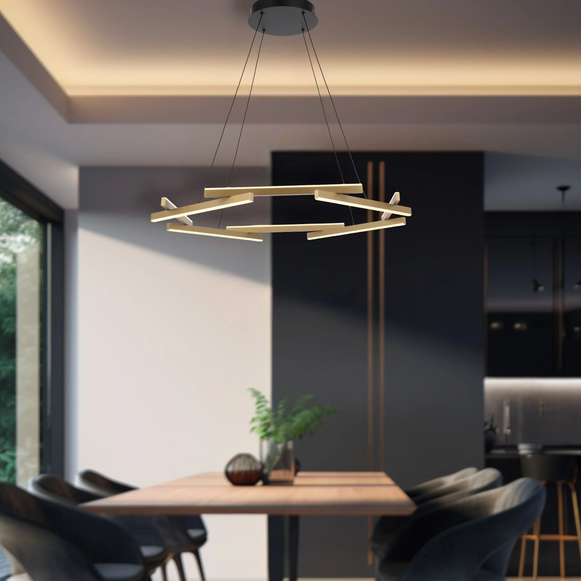 Telbix Tarson 1 Tier LED Pendant Black-Gold TARSON PE1T-BKGD - Image 3