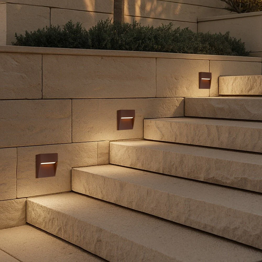 Telbix Terin Square or Round LED Step Wall Light in Black, Verde Green and White - Image 12