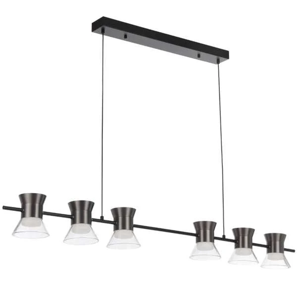 Telbix Tipico 6 Light LED Pendant Gun Metal TIPICO PE6-GM