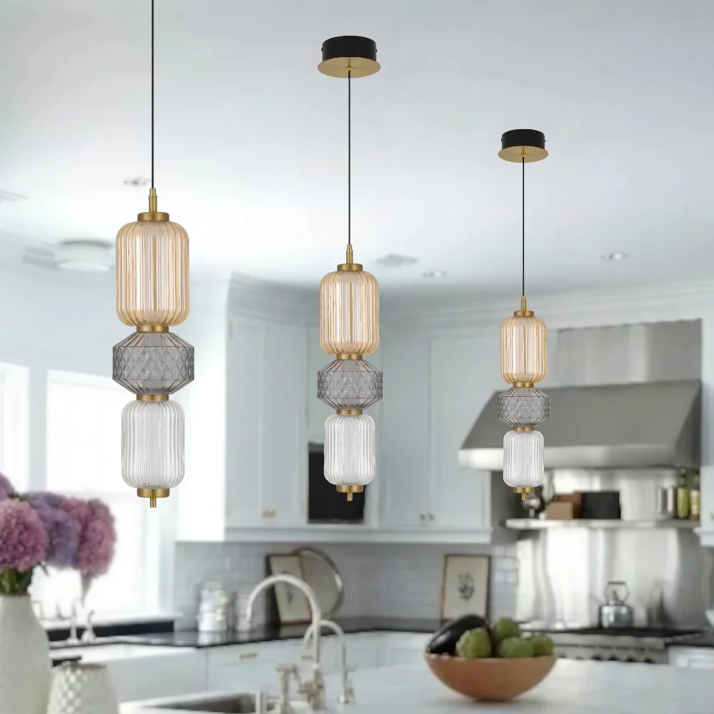 Telbix Torso 3 Light LED Pendant Brass TORSO PE3-BRS - Image 2
