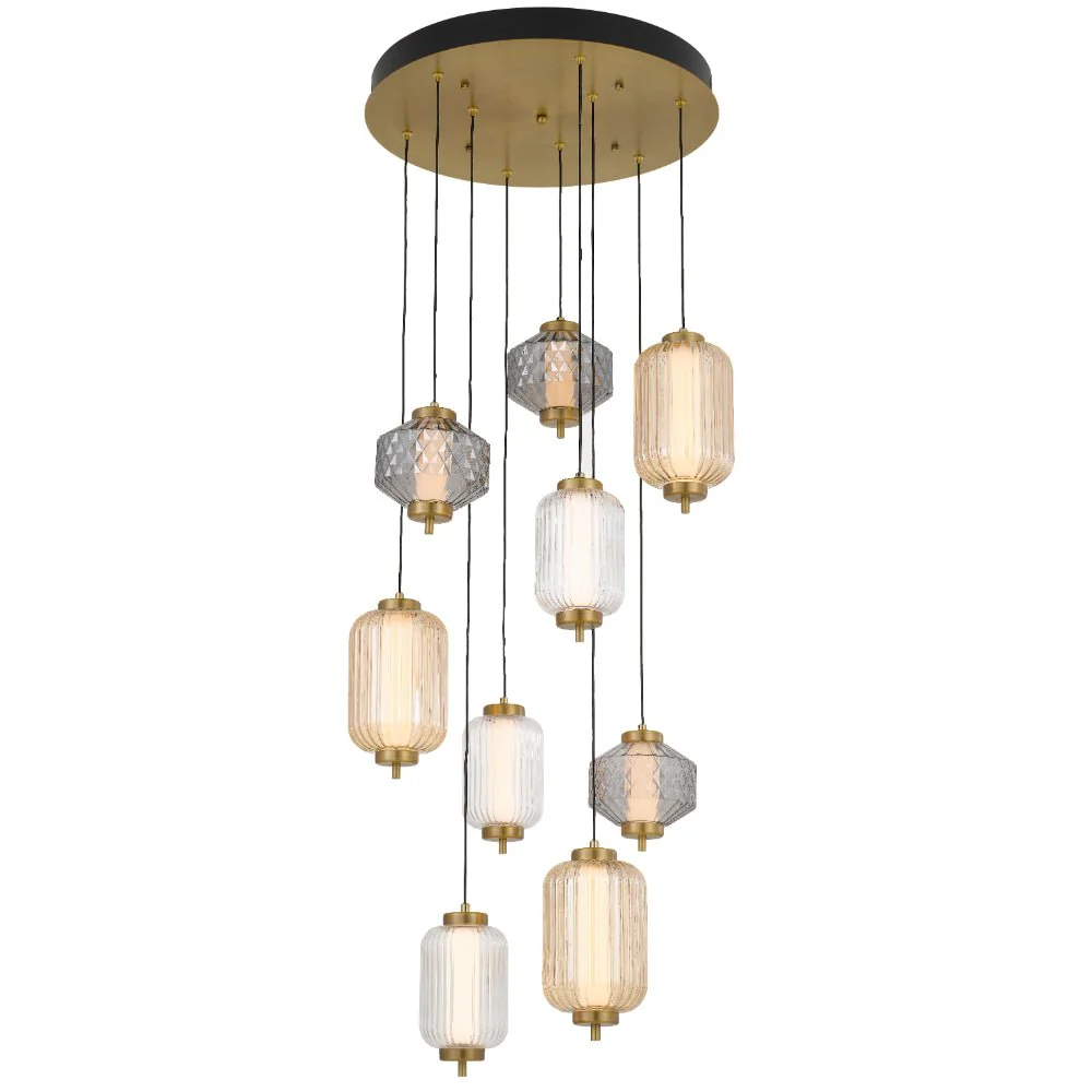 Telbix Torso 9 Light LED Pendant Brass TORSO PE9-BRS - Image 2