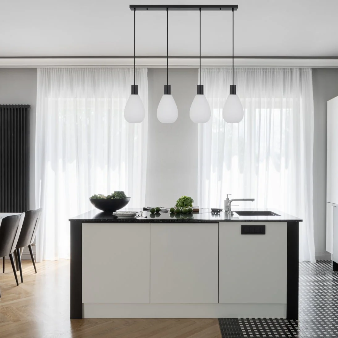 Telbix Tresor 4 Lights Pendant - Black Opal Matt - Image 2