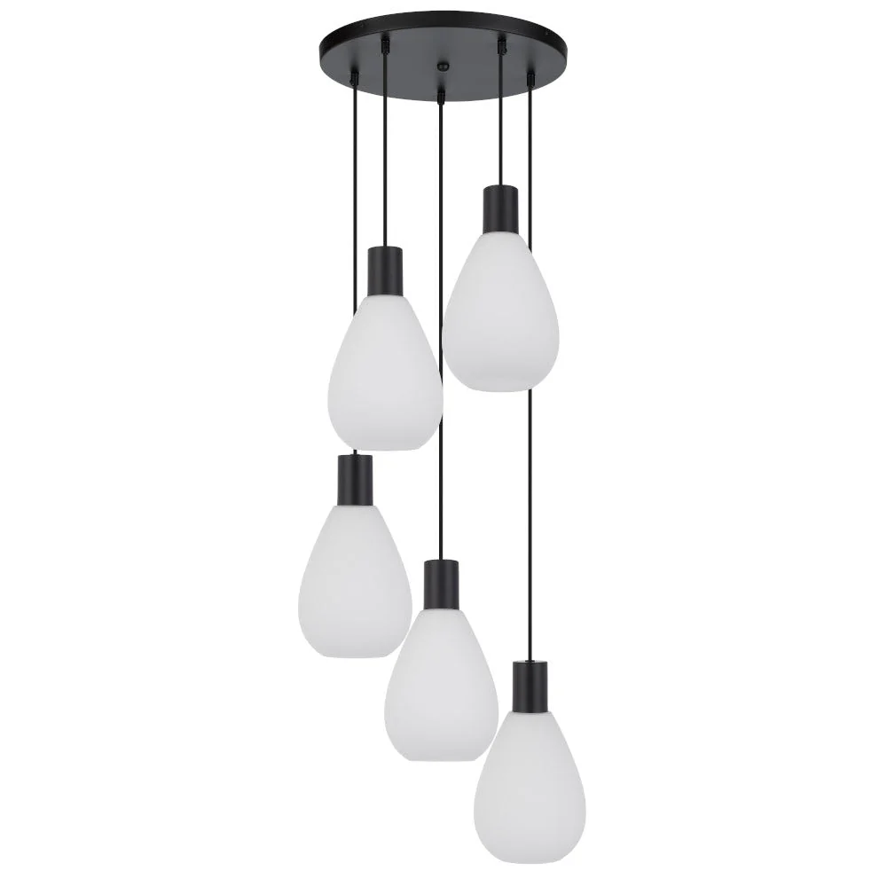 Telbix Tresor 5 Lights Pendant - Black Opal Matt - Image 2