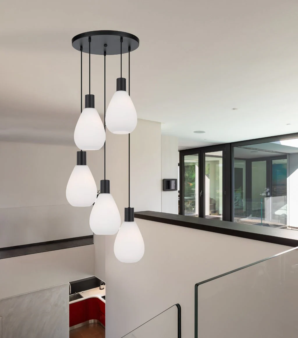 Telbix Tresor 5 Lights Pendant - Black Opal Matt - Image 3