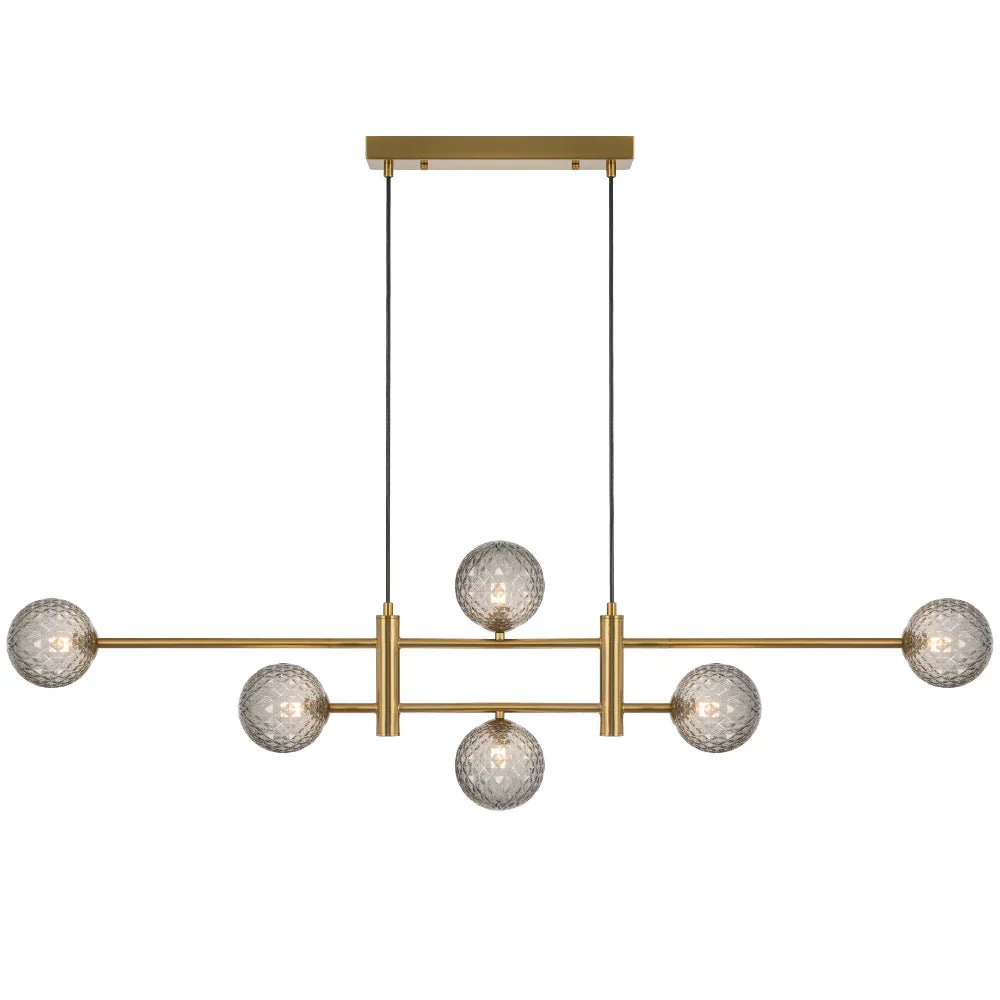 Telbix Tyson 6 Light Pendant Antique Gold TYSON PE06-AGSMT