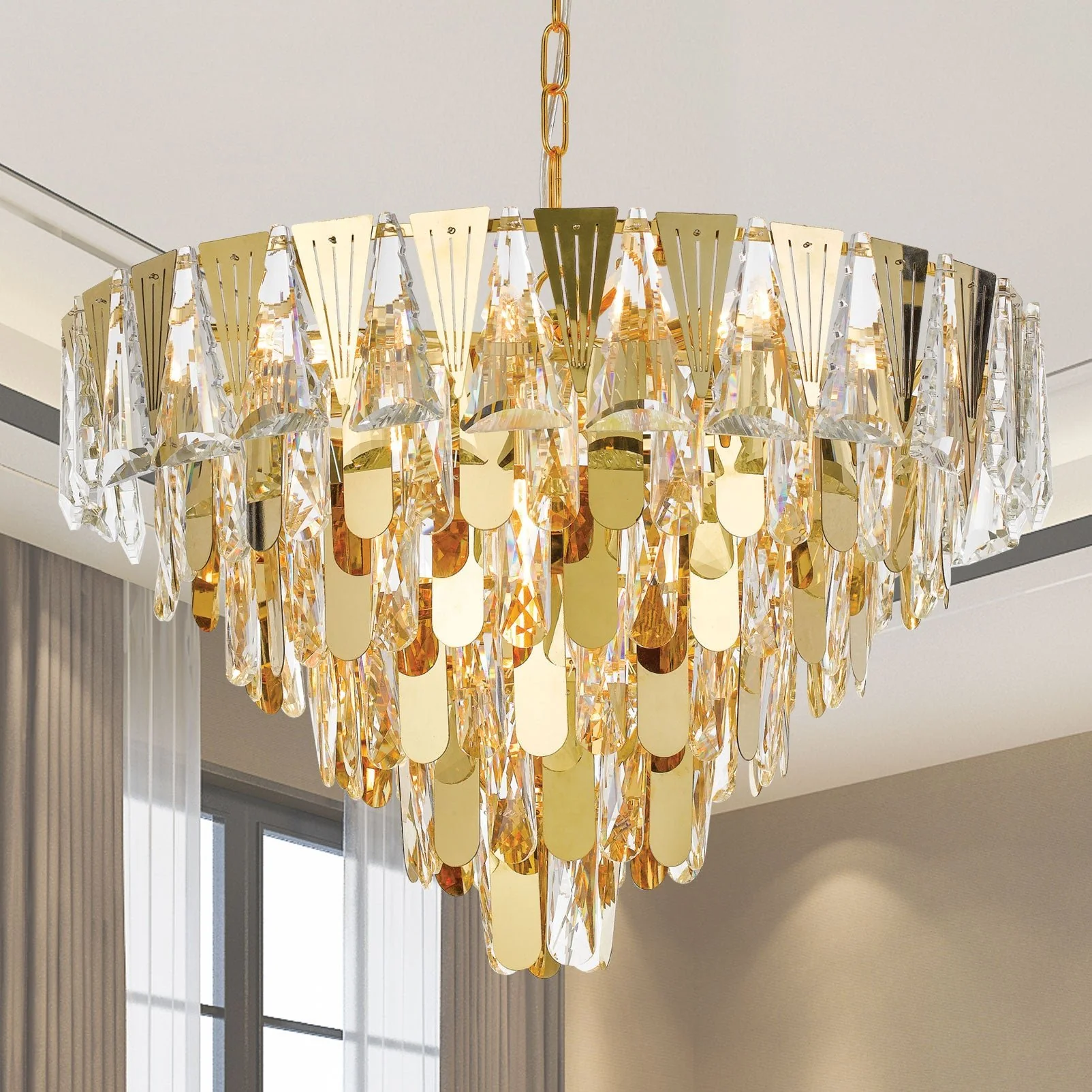 Telbix Valerie 60cm Pendant Chrome/Gold - Image 4