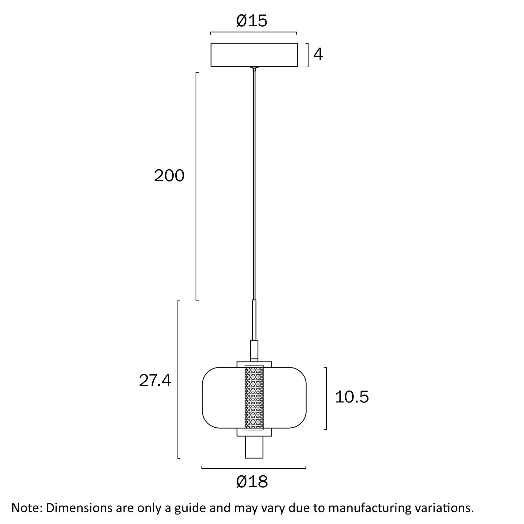 Telbix Volen 1 Light Bar Pendant - Image 3