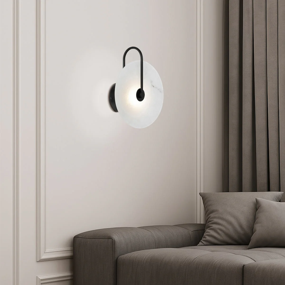 Telbix Zonder LED Wall Light Available in Black or Antique Gold - Image 3