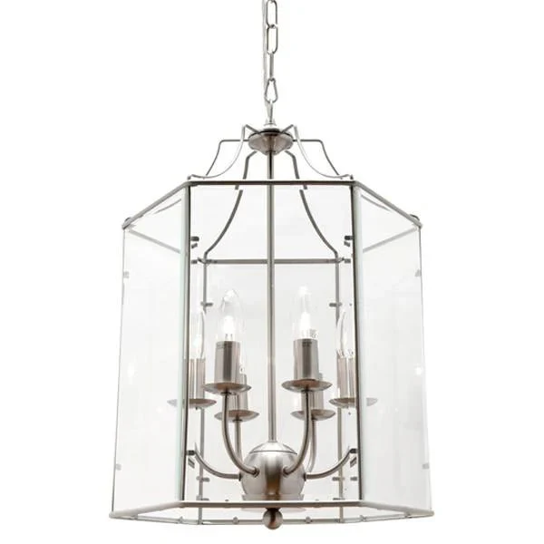 Timeless Glass Pendant Light in Satin Chrome (1/3/6 Light) - Image 6