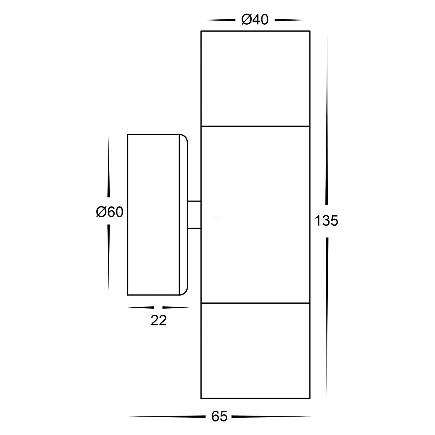 Tivah Mini Up/Down LED Wall Light in 316 Stainless Steel Havit Lighting - HV1007MR11NW - Image 2