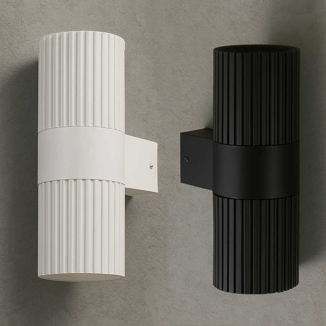 Torsten Outdoor Up and Down Wall Light in White or Black | Lighting Creations