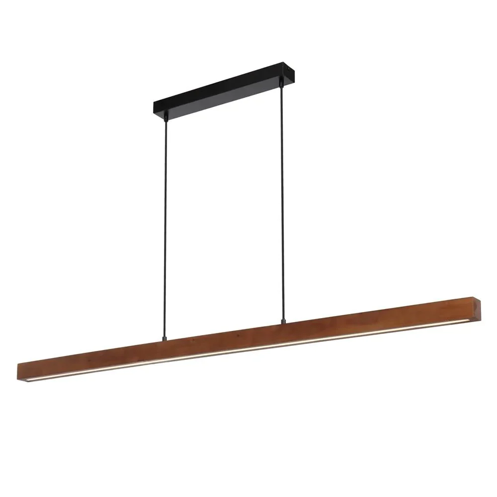 Truso LED Pendant Light CCT 30w Black & Walnut