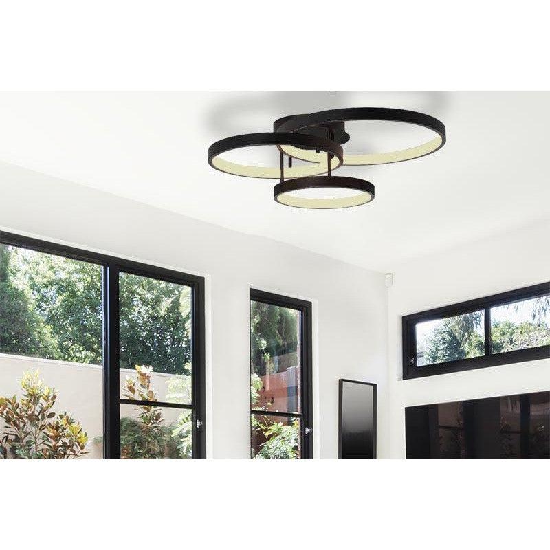 Ultra Modern LED Ceiling Fixture 3 Light 84w in Black or White - Image 4