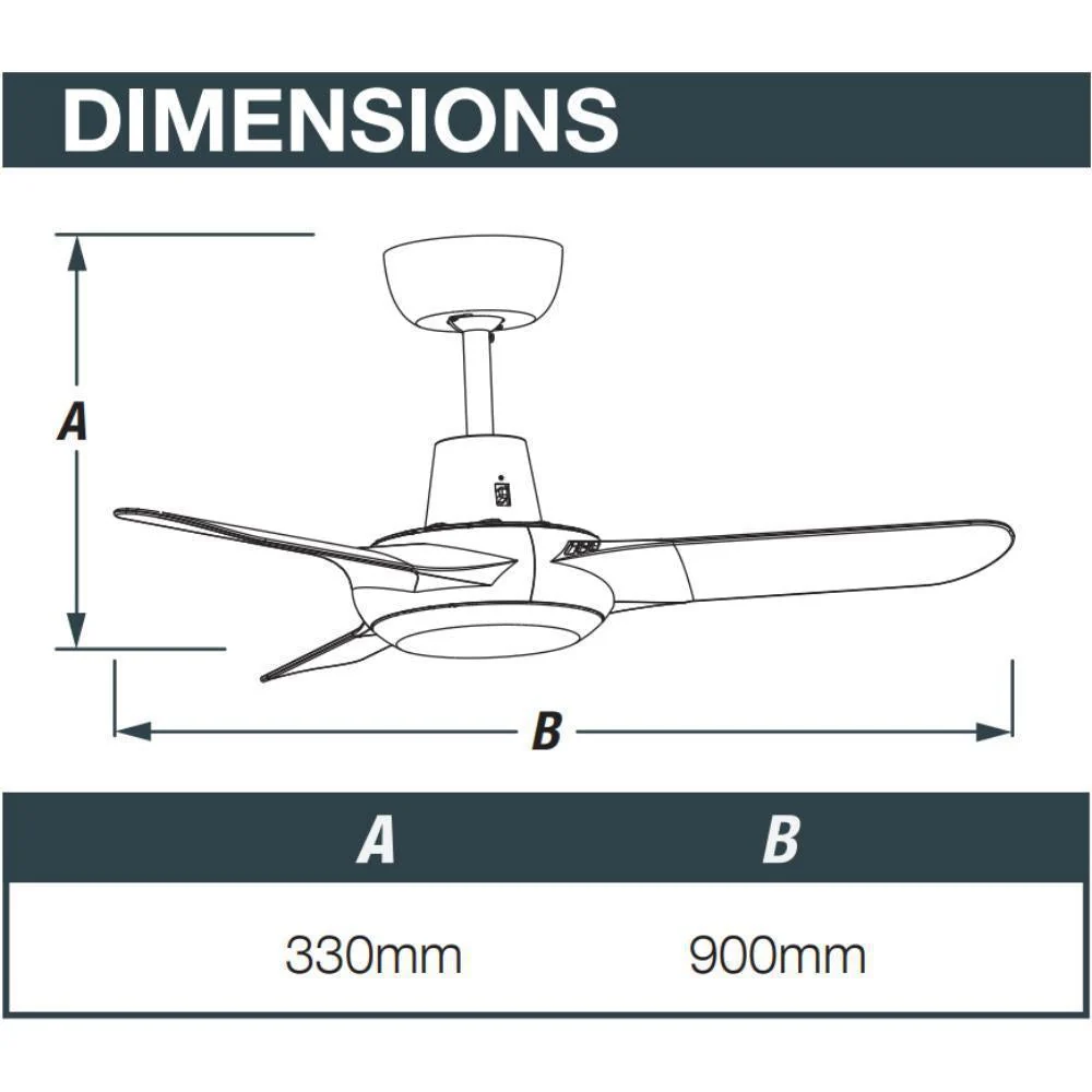 Ventair SPYDA-36 - 3 Blade 900mm 36" Fully Moulded PC AC Ceiling Fan - Image 5