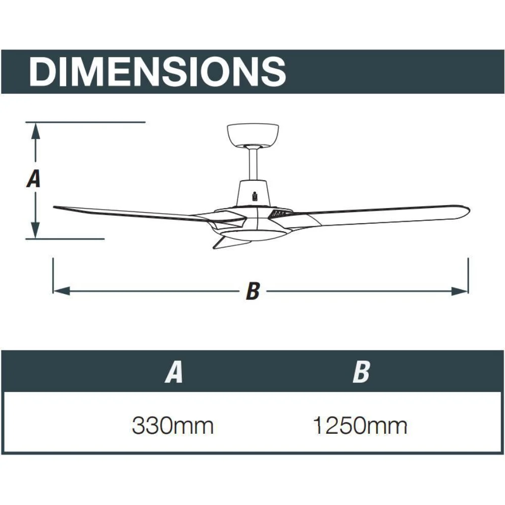 Ventair SPYDA-50 - 3 Blade 1250mm 50" Fully Moulded PC AC Ceiling Fan - Image 8