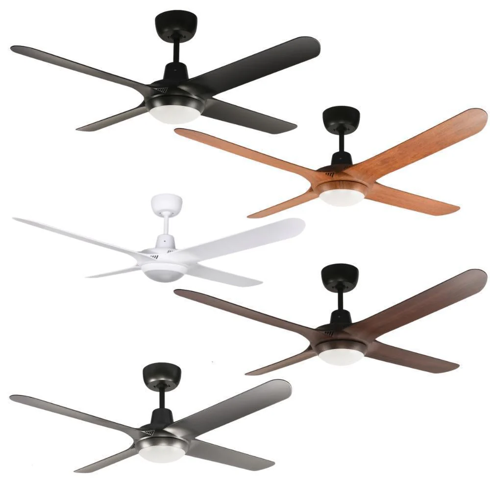 Ventair SPYDA-56-LIGHT - 4 Blade 1400mm 56" Fully Moulded PC AC Ceiling Fan With 20W LED Light
