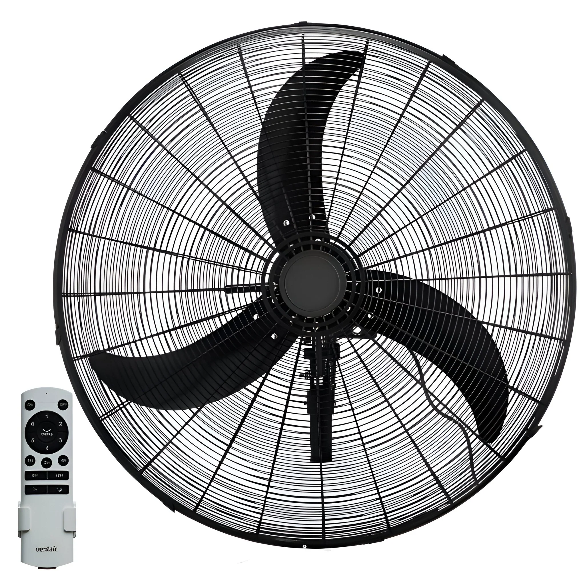 Ventair WALL DC 75cm Oscillating Wall-Mounted Fan - Matte Black Grille and Matte Black Aluminium Blades