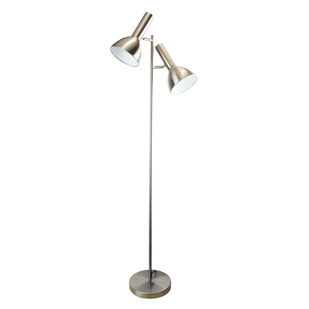Vespa 2 Light Floor Lamp Brushed Chrome - SL98572BC