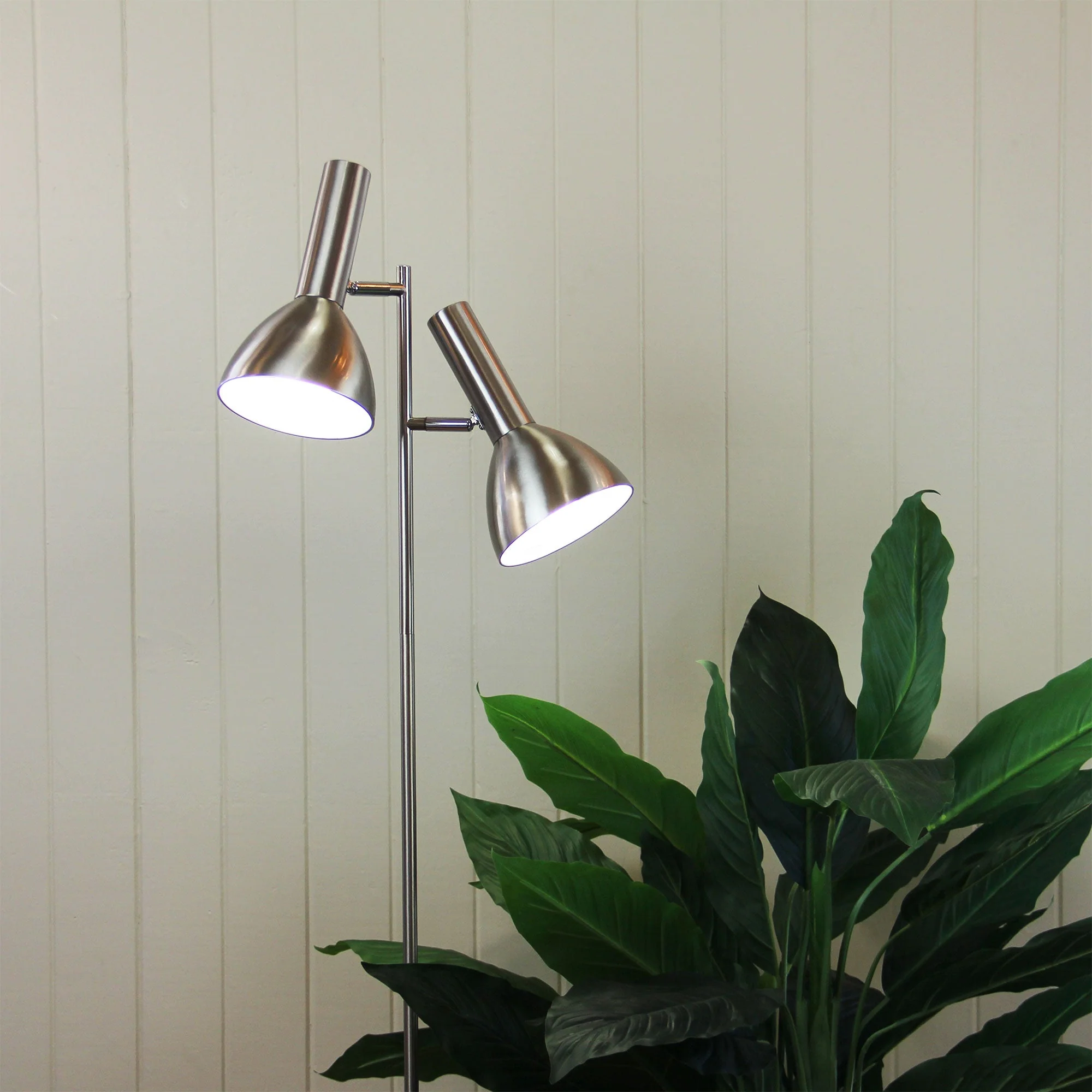 Vespa 2 Light Floor Lamp Brushed Chrome - SL98572BC - Image 2